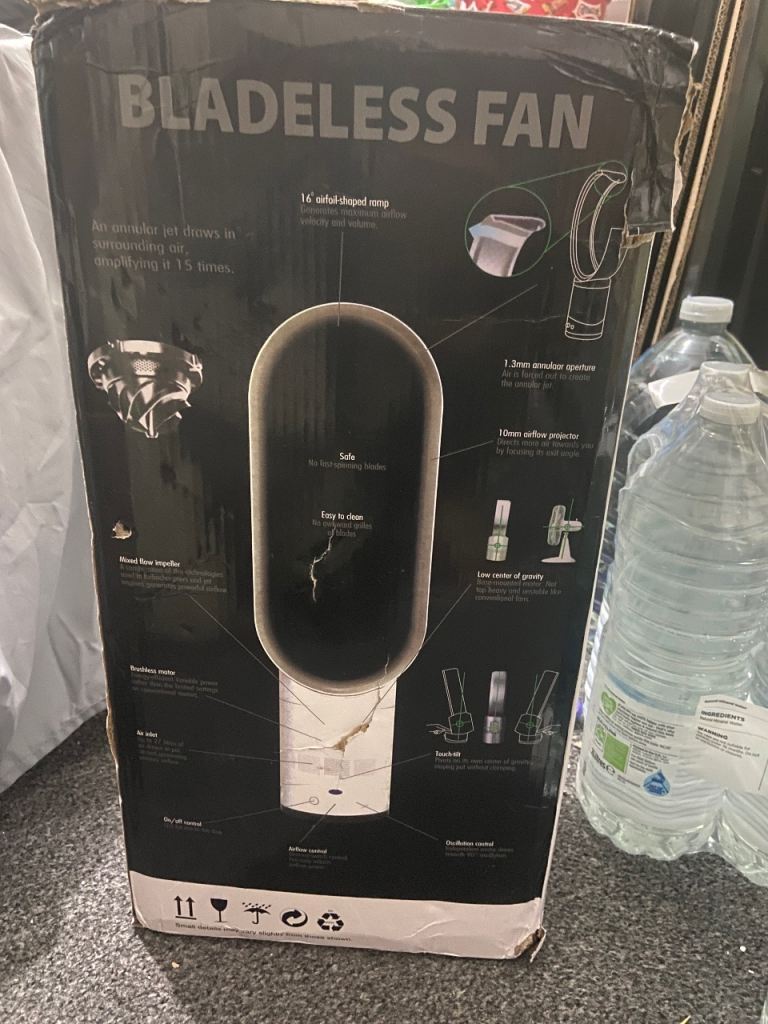 New Bladeless Fan 16" - Black and White