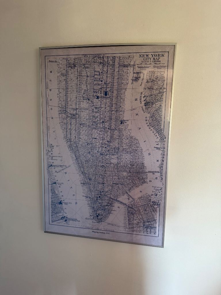 New York City Map Print in Silver Frame – As Good As New