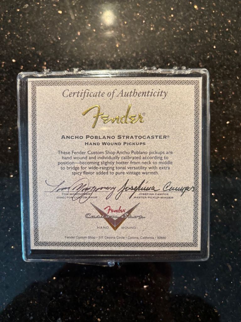 Fender Custom Shop Josefina Campos hand-wound limited edition Ancho Poblano Stratocaster pickups