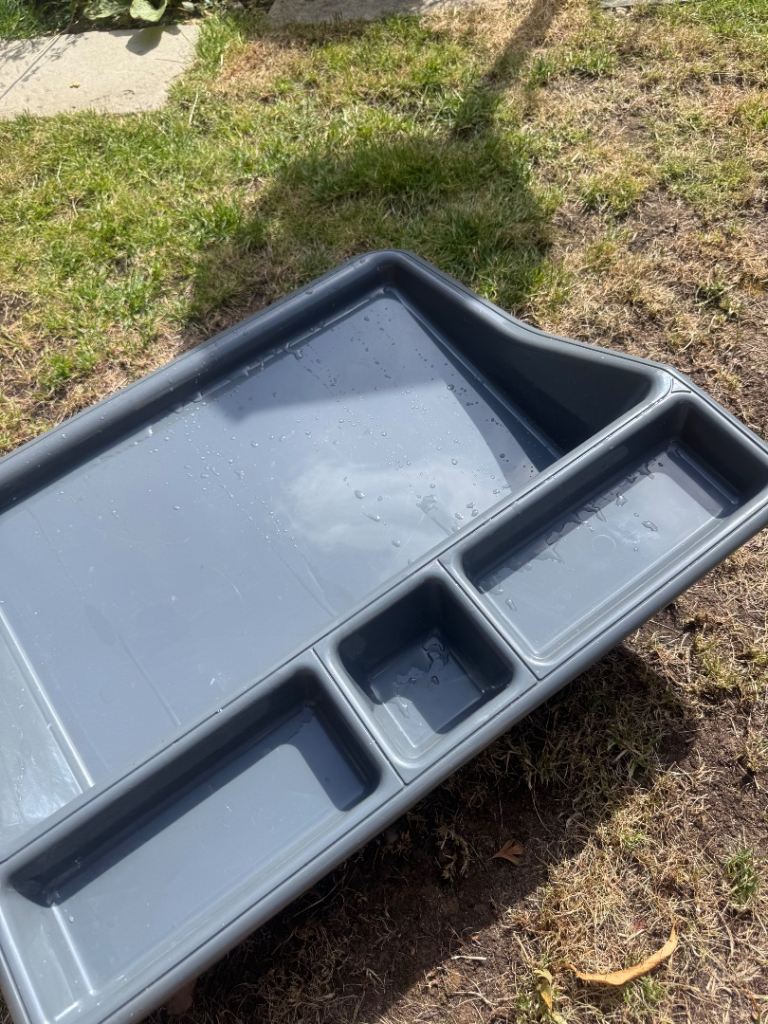 Large Grey Plastic Organiser Tray with Compartments