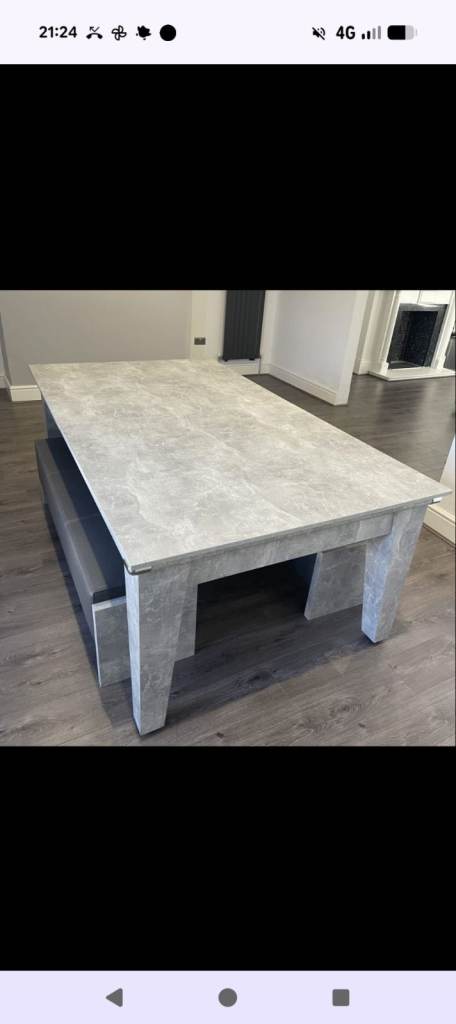 6 ft Cheltenham Pool/ dining room table, with x2 matching benches