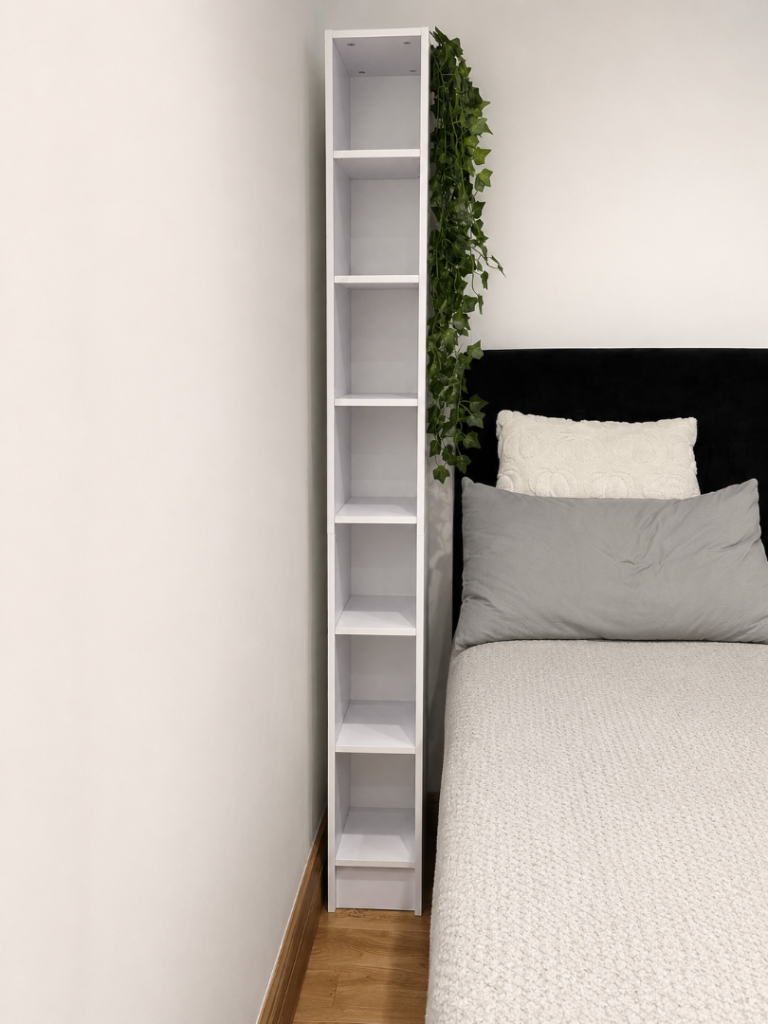 Slim White Bookcase/Storage Unit – Good Condition