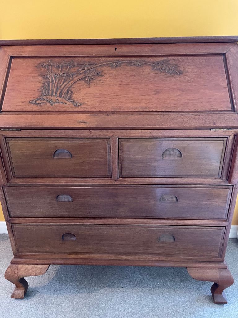 image for Solid wood 1960s Oriental writing bureau