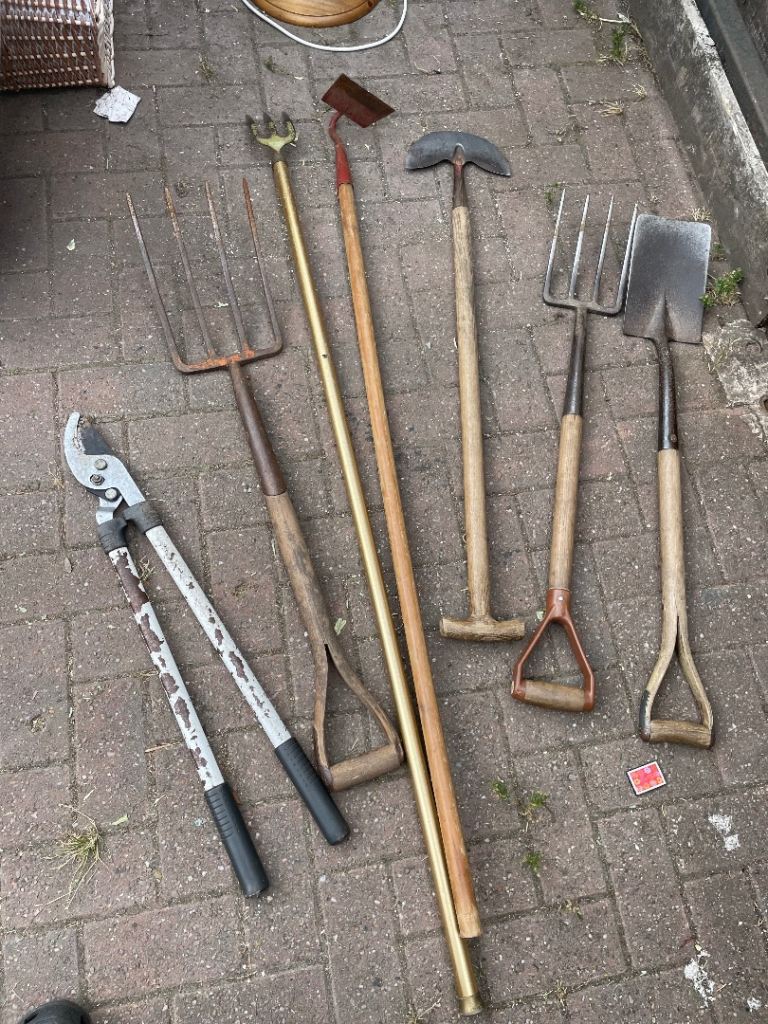 Garden Tool Bundle – Forks, Hoe, Spades, and Loppers