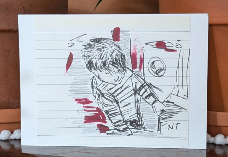 Original Sketch 'Mischievous Boy'

