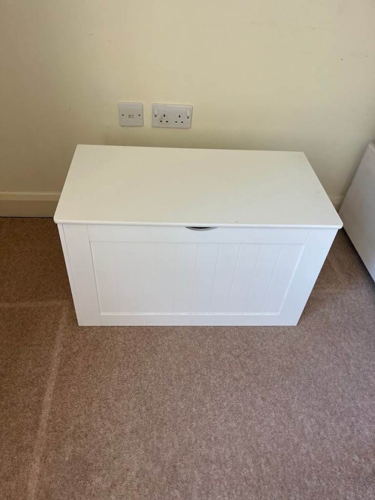  White Wooden Kids Toy Storage Box Toy Organizer