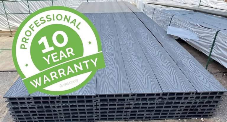 Grey SLATE 3.6m Composite Decking \ Non Slip Premium WPC Boards