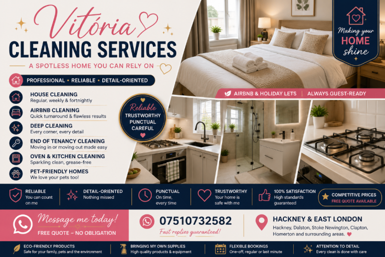 ✨ Reliable House & Airbnb Cleaner | Deep Cleaning | Hackney & East London ✨