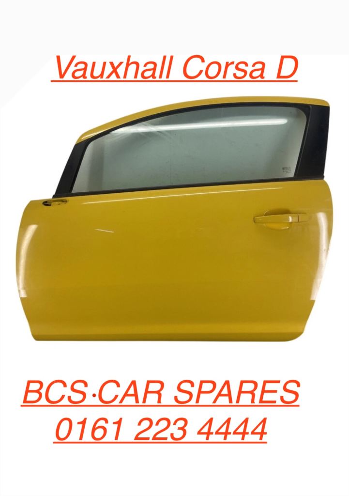 Vauxhall Corsa D. Yellow Door.  Passenger. 3dr model.  