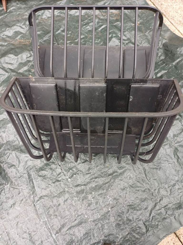 Two Metal Garden Planters / Troughs – Black, Good Condition