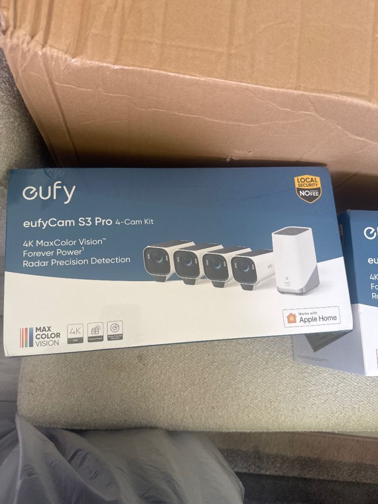 Eufy eufyCam S3 Pro 4-Cam Kit – New, 4K MaxColor Vision