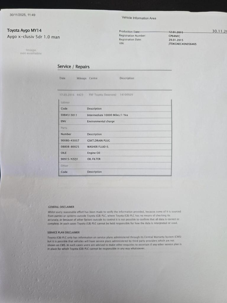 2015 Toyota AYGO 1.0 VVT-i x-clusiv Euro 5 5dr Euro 5 HATCHBACK Petrol Manual