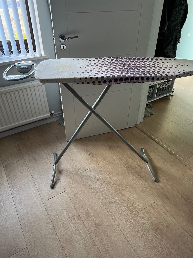 Ironing Board with Patterned Cover – Good Condition
