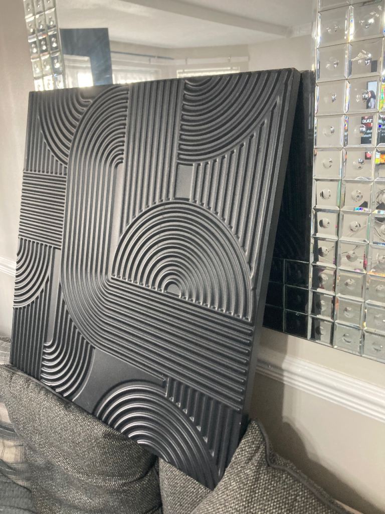 Lovely large black metal abstract wall art
