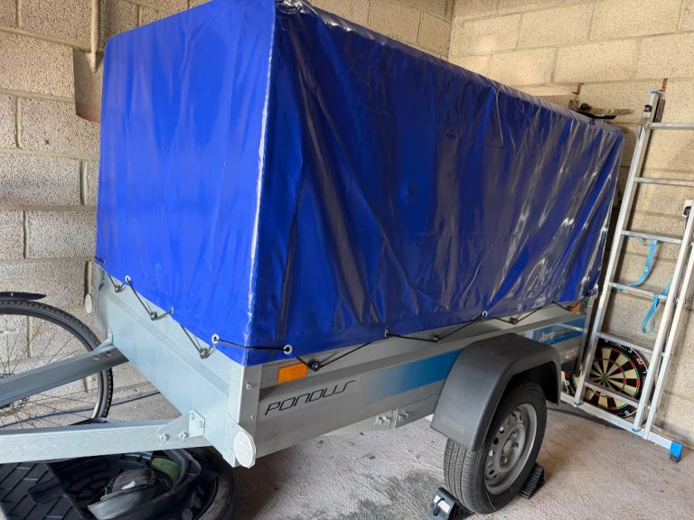 TRAILER 205cm x 112cm Single Axle Trailer with High Frame & Cover 750kg 