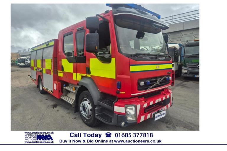 2013 Volvo FL 4X2 AUTO 15 TON EMERGENCY ONE 5 SEAT CREW CAB FIRE TENDER C/W GODIVA WATER  NA Dies...