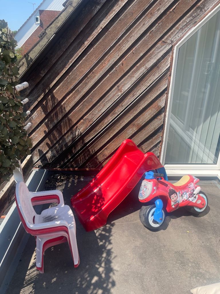 Free kids garden chairs, slide, bike