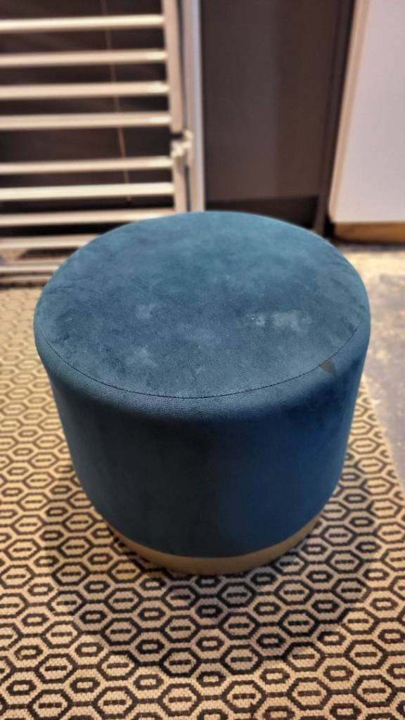 Teal blue pouffe - good condition 
