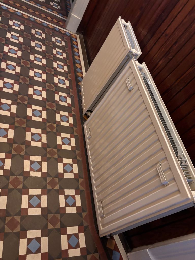 White Panel Radiators with Wall Brackets & Valves