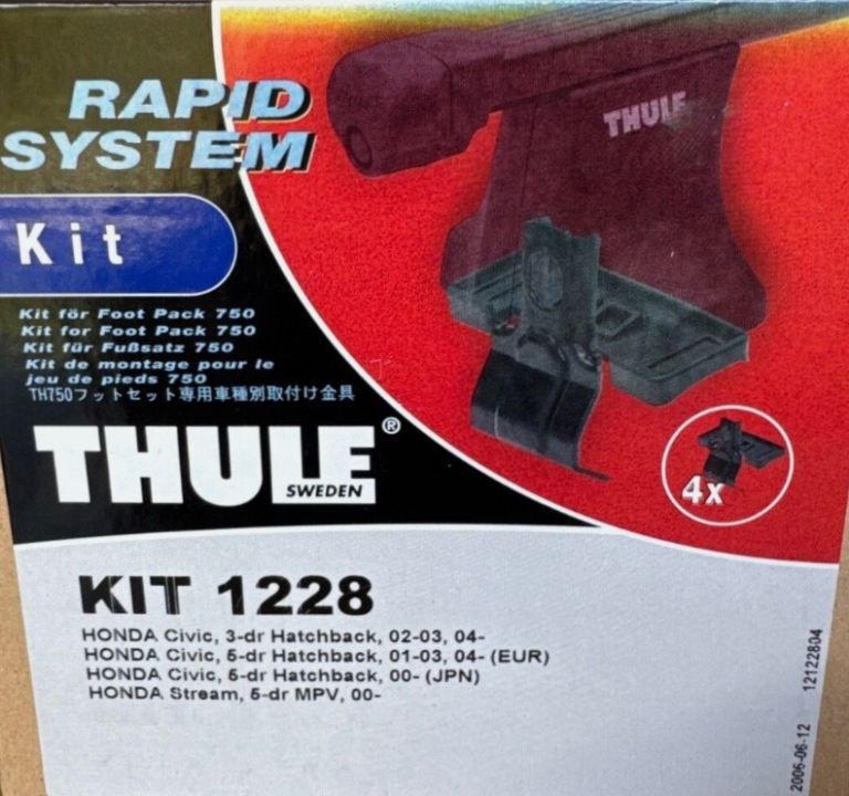 Thule Roof Bar Fitting Kit 1228 For Honda Civic 3 & 5 Door EP2 EP3 2000-2005