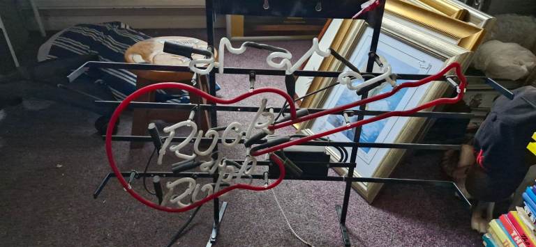 Collectible neon rock and roll sign 