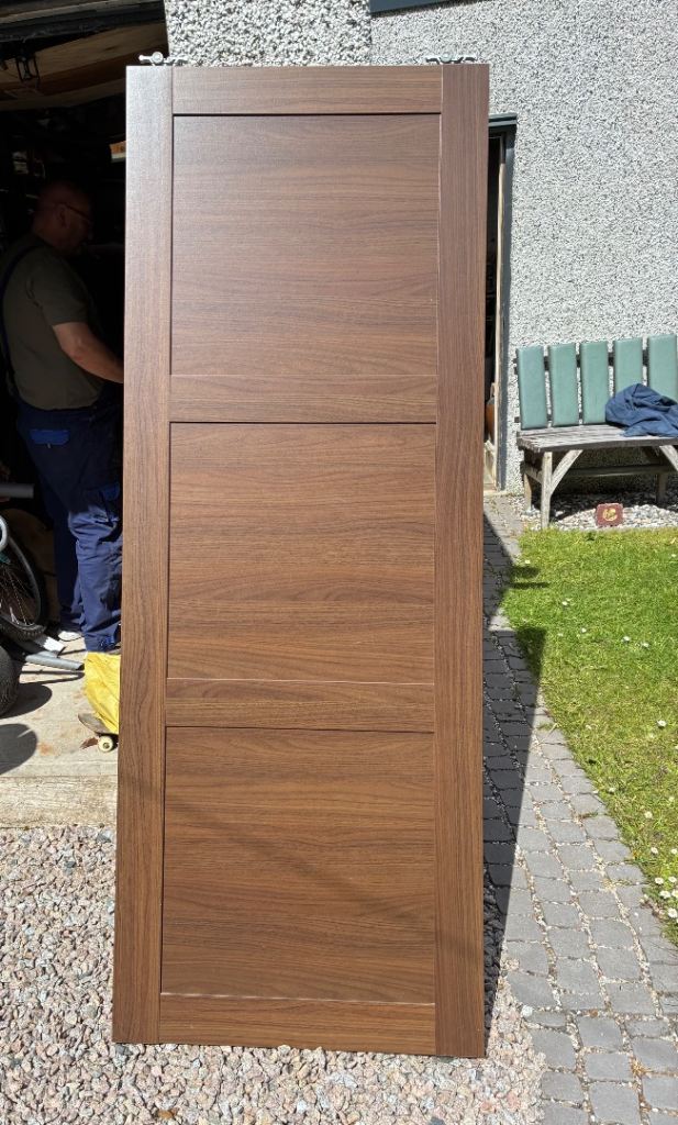 Two x Internal wardrobe doors - Walnut Finish