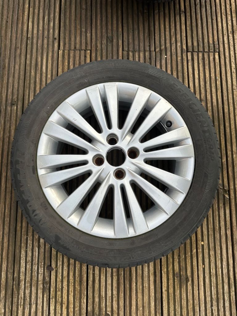 07-14 VAUXHALL CORSA D 16" INCH 8 DOUBLE SPOKE ALLOY WHEEL & TYRE 195/55/R16