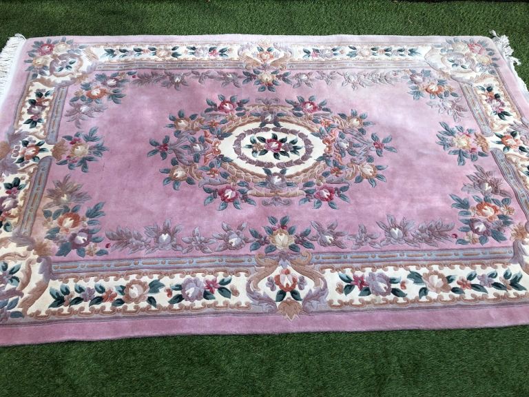 VINTAGE HANDMADE CHINESE STYLE WOOL RUG 273Cm x 182 Cm ,SPARE ROOM USE ONLY ,DELIVERY