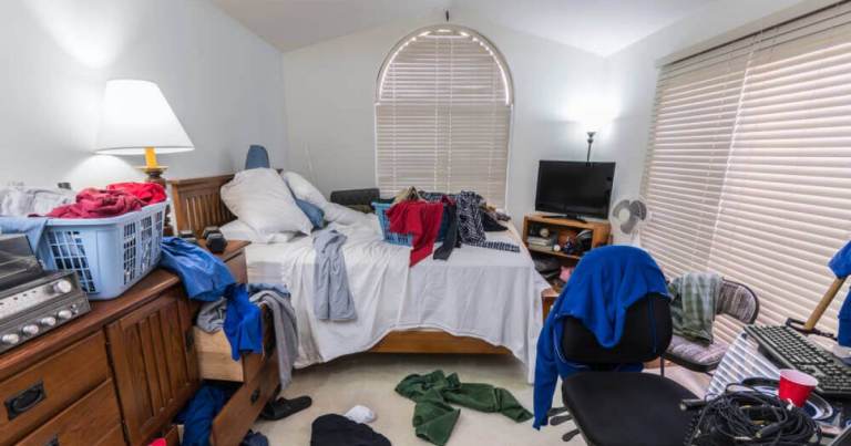 messy room needs cleaning 