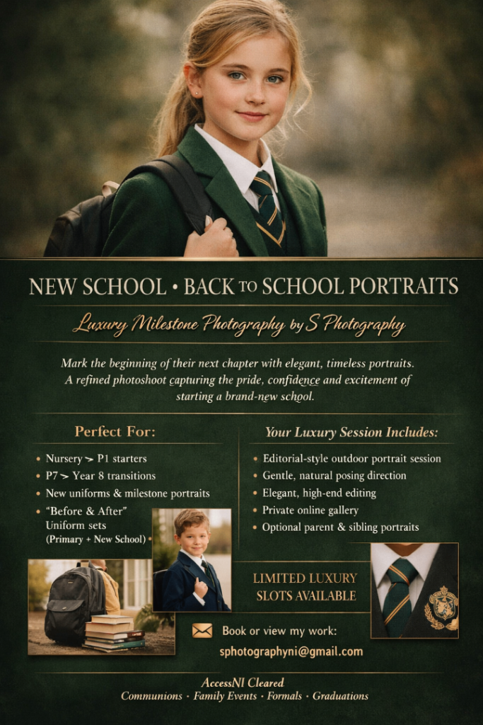 ✨ FREE! Luxury Back‑to‑School Portraits – Limited Slots (Belfast & Surrounding Areas) ✨