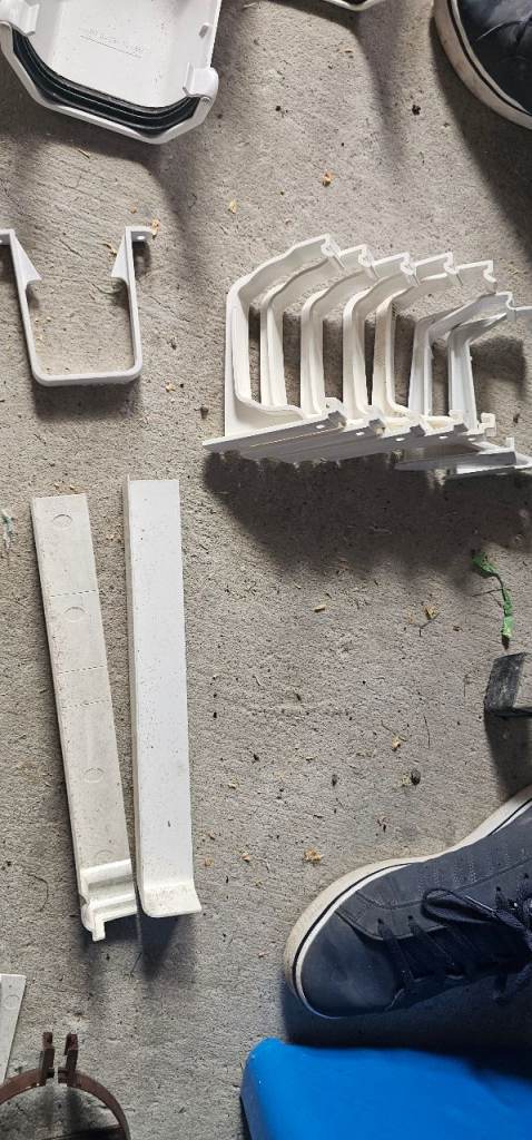 Job Lot of White Plastic Gutter Fixings