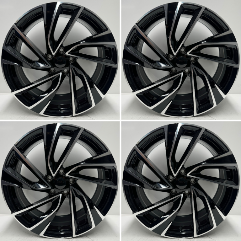 VW Golf Adelaide 19” Style Alloy Wheel Set Black Diamond Cut Caddy A3 Leon MK8