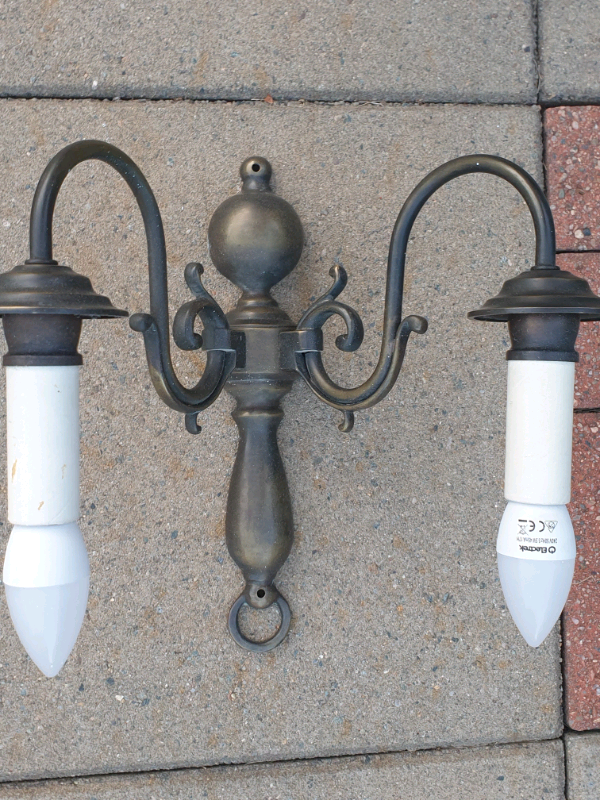 Antique brass wall lights