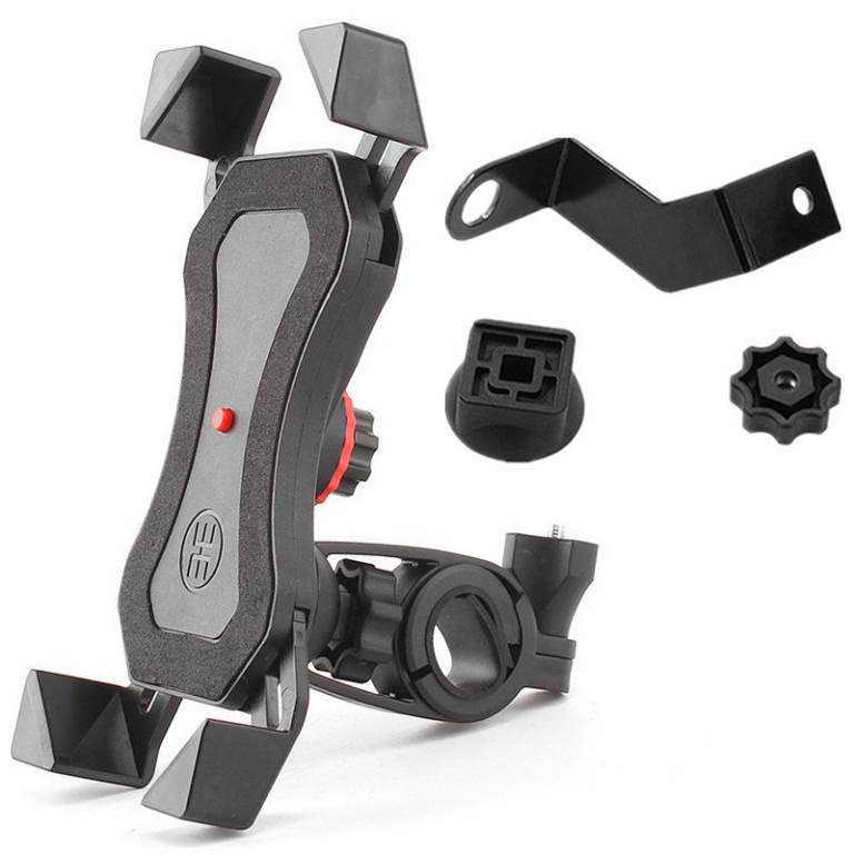 Motorcycle Phone Holder 360° Anti-Shake Quick Lock Handlebar Mount for 4-6.5" Phone