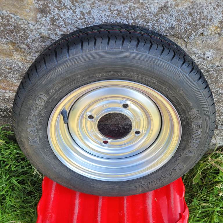 12 inch Trailer Wheel & New Tyre Kenda Kargo Size 155/70R12C Spare