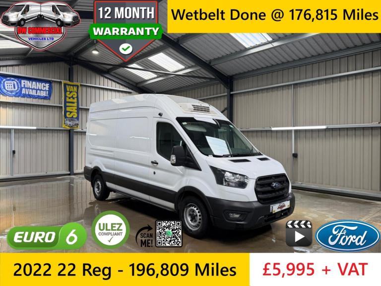 2022 22 Reg Ford Transit 350 L3H3 130BHP EcoBlue Fridge Van + VAT