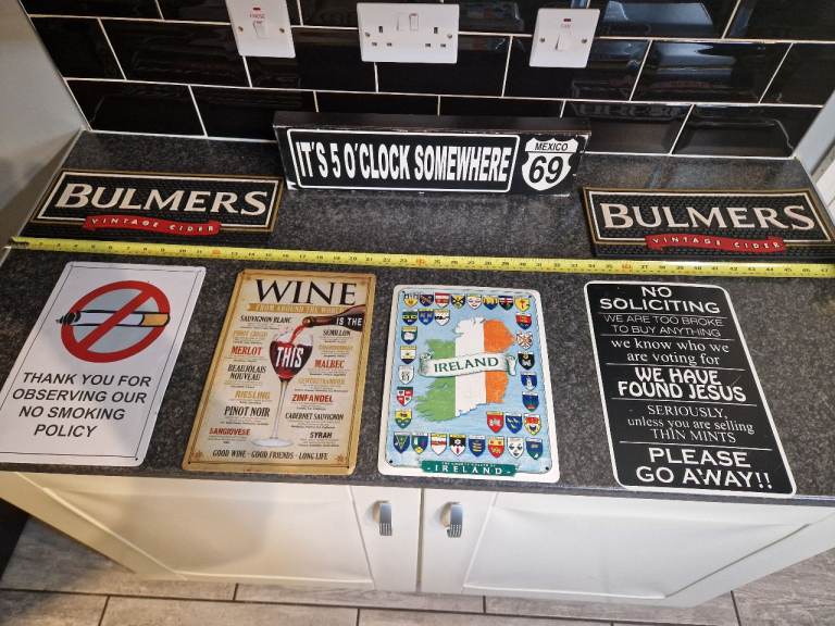 Tin Signs Large,rubber drinks mats,wooden signs &more