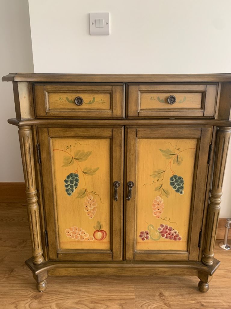 Charming Hand-Painted Wooden Sideboard with Drawers – Good Condition