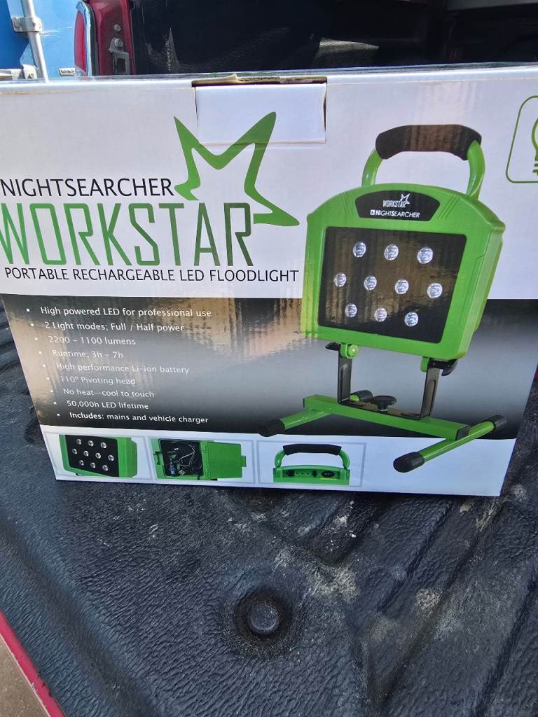 NIGHTSEARCHER WORKSTAR Portable Rechargeable LED Floodlight - NEW