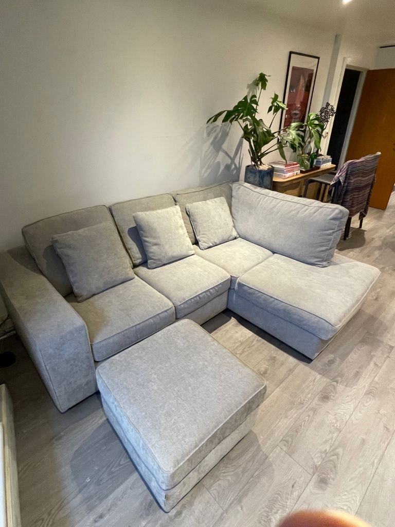 Three seater grey corner sofa 