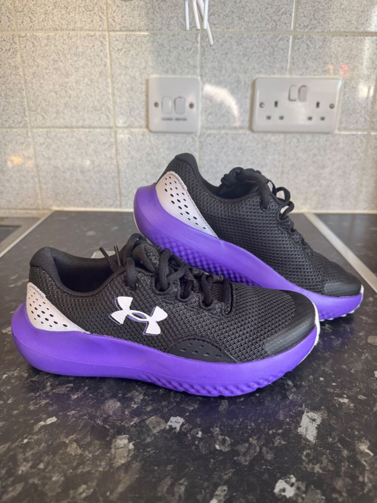 Under Armour Trainers - Black & Purple, As Good As New