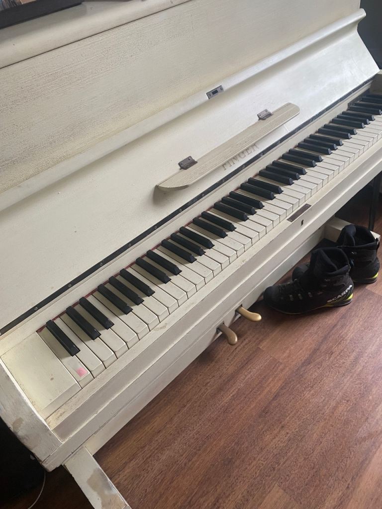 White Upright Piano - Needs Some TLC