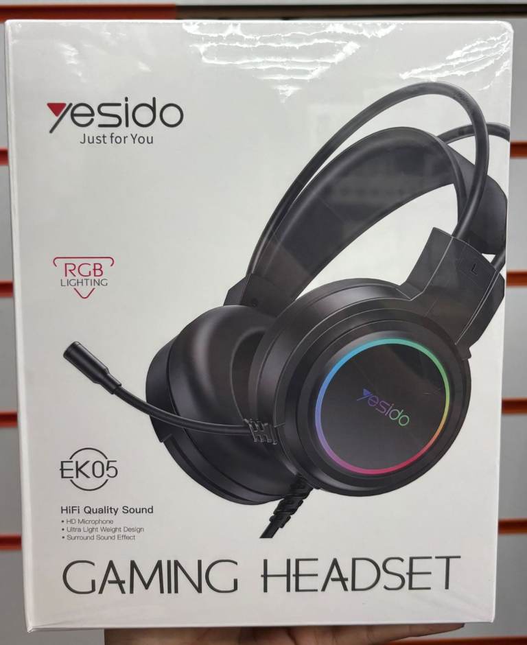 Wired Gaming Headset with Mic – HiFi Sound & Noise-Isolating Over-Ear Headphones