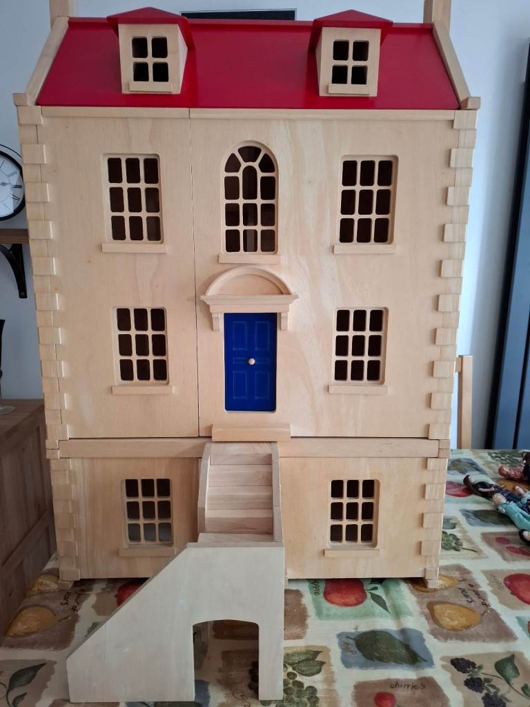 Dolls house - wooden, 3 stories