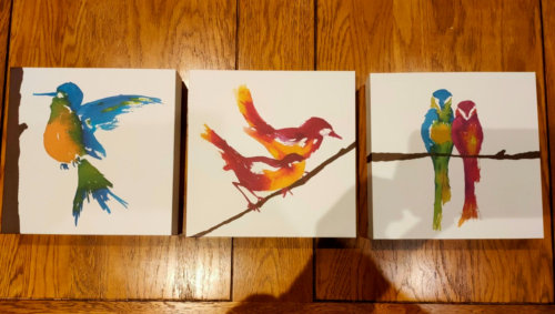 Set of 3 bird art prints (20 x 20cm)