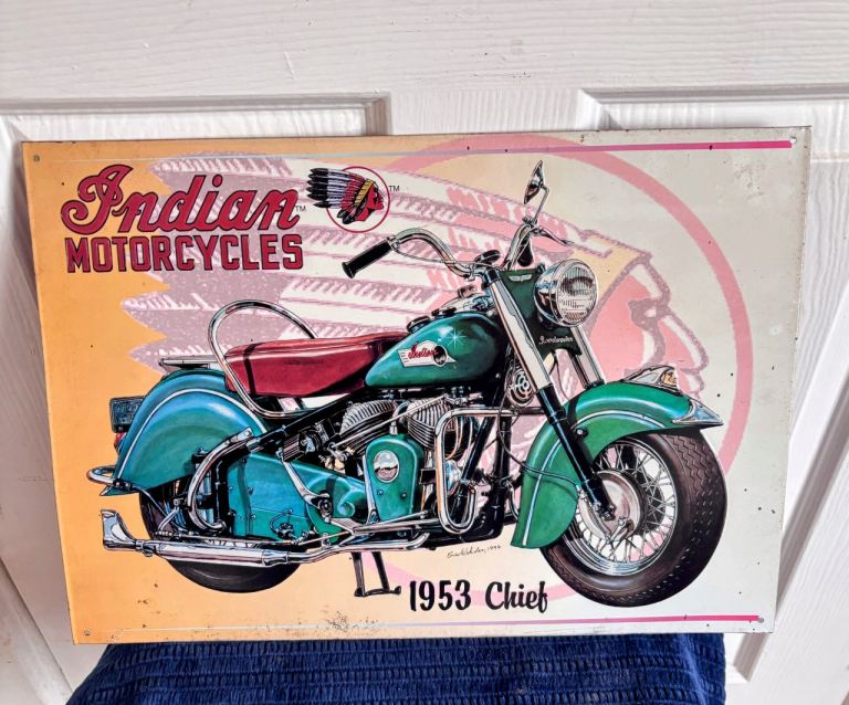 Indian Motorcycles 1953 Chief Metal Wall Sign – Good Condition