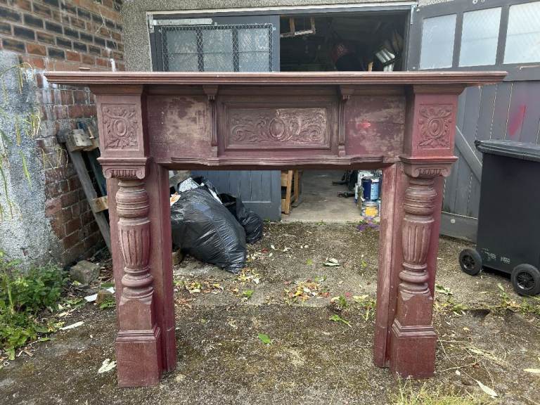 Antique Wooden Victorian Fire Surround