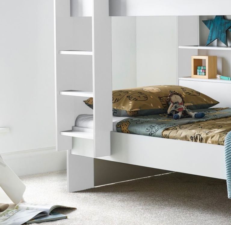 White Wooden Storage Bunk Bed SALE