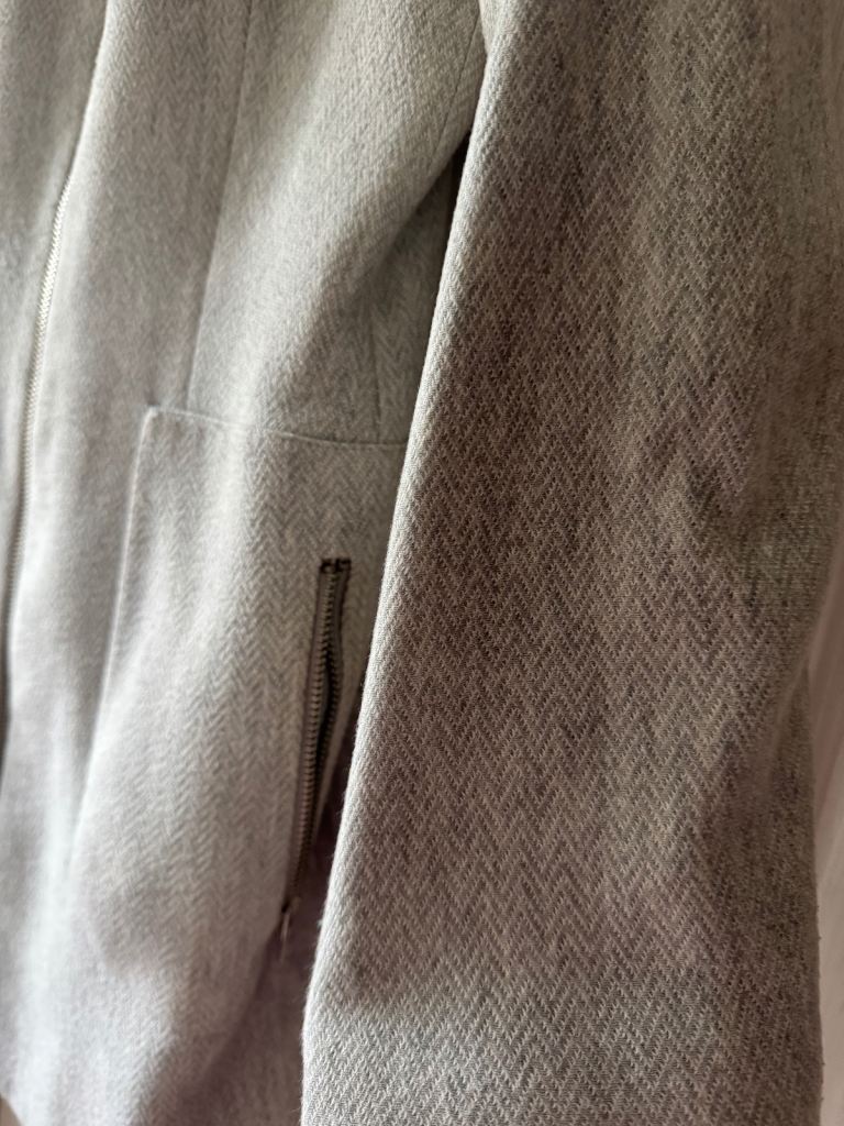 ZARA light grey coat with zip size 10