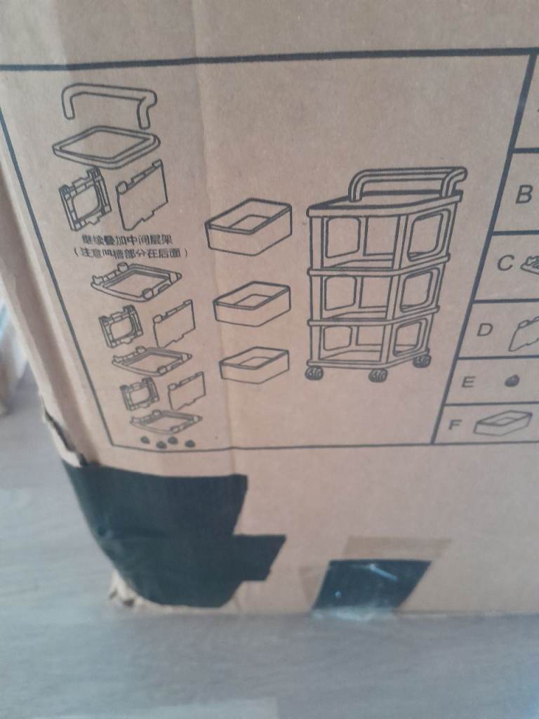 Brand New 5 Tier Plastic Rolling Storage Cart Organizer Tower With Caster Wheels+Handles
